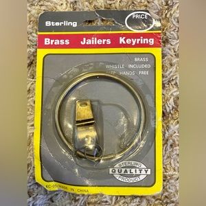 New Brass Jailers Keyring with Whistle